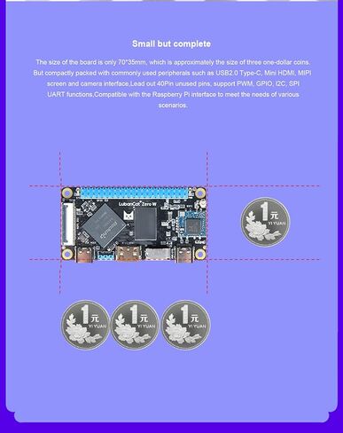 كمبيوتر Youyeetoo LubanCat Zero W مفتوح المصدر، مع RK3566 1GB LPDDR4، واي فاي + BT4.2، HDMI صغير، يدعم Android Debian ROS Ubuntu، للبوابة الذكية NAS (2 جيجابايت، مجموعة أساسية) in Kuwait