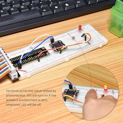 KEYESTUDIO مجموعة المبتدئين الأساسية لـ Raspberry Pi 4 3 3B/2B/B+، مع البرامج التعليمية C+ Python Java Code، لوحة الخبز الإلكترونية بدون لحام LCD لمستوى المياه وبرمجة مستشعر الغاز in Kuwait