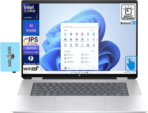 HP Envy x360 AI Powered 2 في 1 كمبيوتر محمول 16.0 بوصة تعمل باللمس (Intel 12-Core Ultra 7-155H، 32GB LPDDR5، 2TB SSD، Backlit KYB، Thunderbolt 4، WiFi 6E، Win 11 Pro) مع موسع منفذ USB DKZ in Saudi Arabia