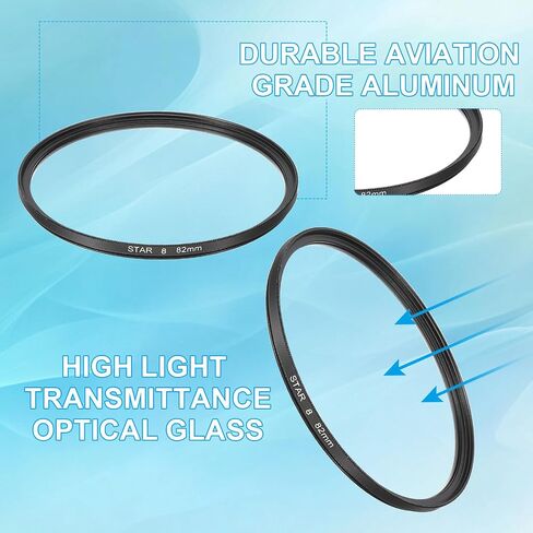MECCANIXITY 40.5mm Star Lens Filter, 1 Set Starburst Lens Filter 4 Points 6 Points 8 Points Star Camera Lens Filter for Night Scenery Glassworks in Saudi Arabia