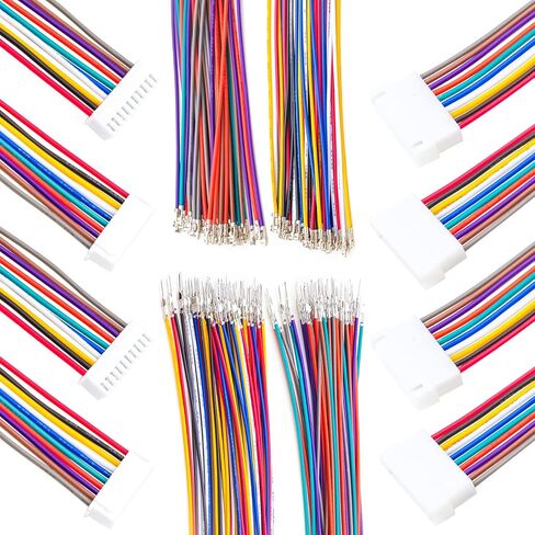 سلك تمديد XH 2.54 مم موصل ذكر وأنثى وكابلات مجعدة مسبقًا 22AWG، مبيت JST XHP-10,2/3/4/5/6/7/8/9/10/12Pin بطول 10/20/50/ سلك 80/100 سم (مجموعة واحدة XH2.54 10Pin-10CM) in Kuwait