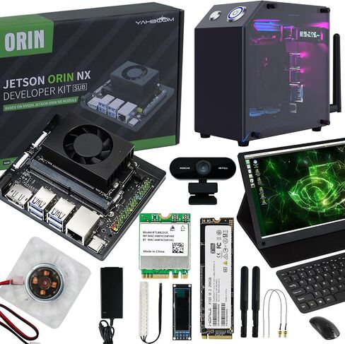 Yahboom Jetson Orin NX 16GB RAM AI 100TOPS Development Kit IMX219 CSI Camera 256GB SSD for Robots ROS2 Programming Ubuntu20.04 (Orin NX 16GB Came Adva Kit) in Kuwait