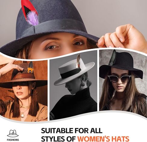 12Pcs Hat Feathers, Assorted Natural Feathers for Hats Colorful Real Feathers Pin for DIY Craft, Men Women Cowboy Hats, Fedora, Party Hats,Oktoberfest (12 Style) in Saudi Arabia