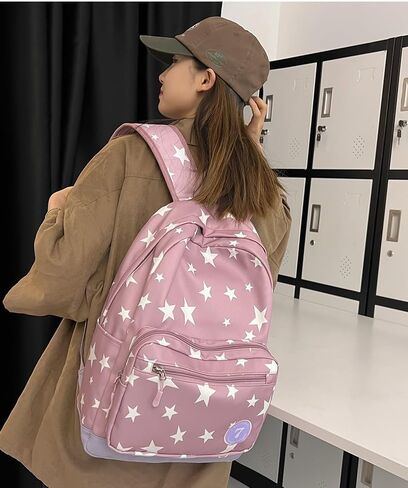 Y2K Backpack Women Men, Cute Daypack Grunge Stars Vintage Chic Trendy Design Bookbag Backpack Daily Use Hiking Trip (blue) in Saudi Arabia