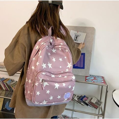 Y2K Backpack Women Men, Cute Daypack Grunge Stars Vintage Chic Trendy Design Bookbag Backpack Daily Use Hiking Trip (blue) in Saudi Arabia
