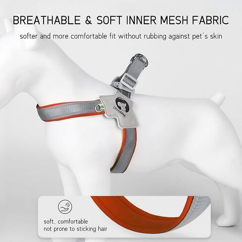 Pet Dog Cat Harness, Pet Harness with Leash Set, Adjustable Puppy Harness Comfortable Reflective Easy Control Dog with Leather Leash, No-Pull No Choke Pet Harness for Training Walking in Kuwait