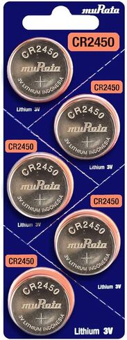 Murata CR2450 Battery DL2450 ECR2450 3V Lithium Coin Cell (5 Batteries) in Saudi Arabia