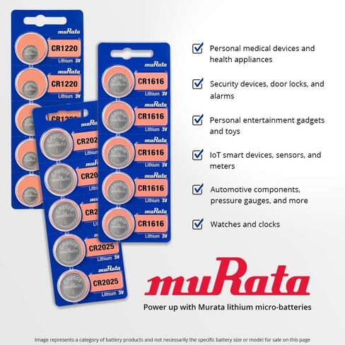 Murata CR2450 Battery DL2450 ECR2450 3V Lithium Coin Cell (5 Batteries) in Saudi Arabia
