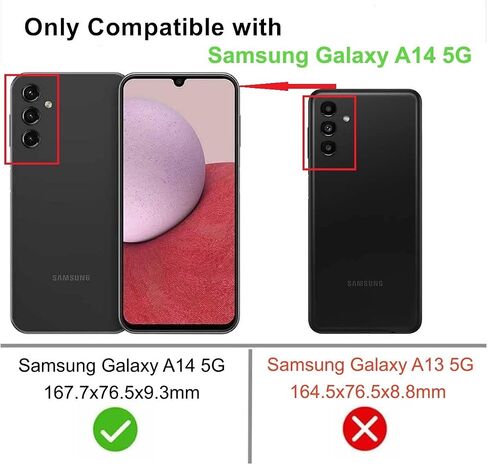 for Galaxy A14 5G Case, Slim Flexible TPU for Girls Women Airbag Bumper Shock Absorption Rubber Soft Silicone Case Cover Fit for Samsung Galaxy A14 5G (Pink Green) in Saudi Arabia