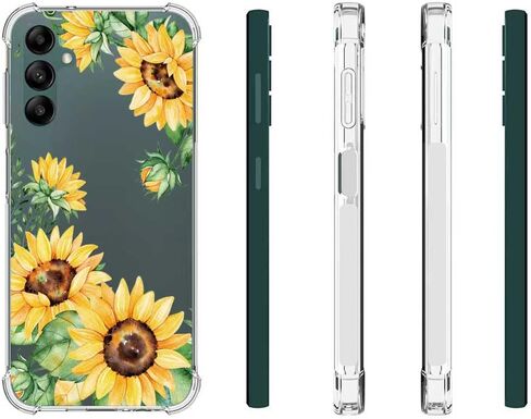 for Galaxy A14 5G Case, Slim Flexible TPU for Girls Women Airbag Bumper Shock Absorption Rubber Soft Silicone Case Cover Fit for Samsung Galaxy A14 5G (Pink Green) in Saudi Arabia