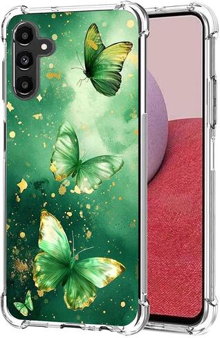 for Galaxy A14 5G Case, Slim Flexible TPU for Girls Women Airbag Bumper Shock Absorption Rubber Soft Silicone Case Cover Fit for Samsung Galaxy A14 5G (Pink Green) in Saudi Arabia