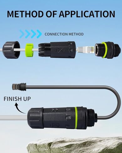 محول Starlink Ethernet Gen 3/Mini، كابل Starlink بطول 1.64 قدم مع واجهة كابل RJ45 Ethernet، لتوصيل Starlink Standard V3/Mini Dish وجهاز التوجيه، مقاوم للماء - قطعتان in Kuwait
