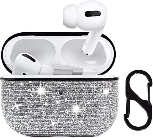 for Airpods Pro Accessories, Bling Glitter for AirPods Pro Case Cute for Girls Kids Protective Case for AirPods Pro Charging Case,Grey in Saudi Arabia