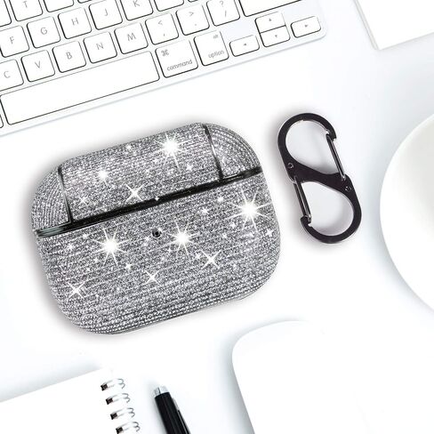 for Airpods Pro Accessories, Bling Glitter for AirPods Pro Case Cute for Girls Kids Protective Case for AirPods Pro Charging Case,Grey in Saudi Arabia