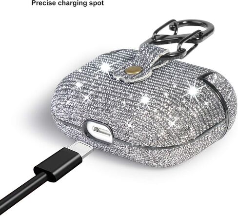 for Airpods Pro Accessories, Bling Glitter for AirPods Pro Case Cute for Girls Kids Protective Case for AirPods Pro Charging Case,Grey in Saudi Arabia