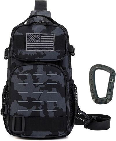 Ousawig Tactical Sling Bag Chest Sling Backpack Molle Shoulder Backpack Sling Pack for Men Traveling Hiking Walking（dark gray） in Saudi Arabia