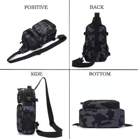 Ousawig Tactical Sling Bag Chest Sling Backpack Molle Shoulder Backpack Sling Pack for Men Traveling Hiking Walking（dark gray） in Saudi Arabia