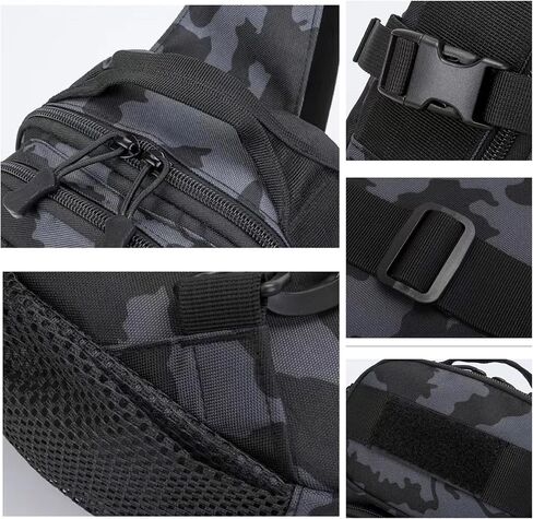 Ousawig Tactical Sling Bag Chest Sling Backpack Molle Shoulder Backpack Sling Pack for Men Traveling Hiking Walking（dark gray） in Saudi Arabia