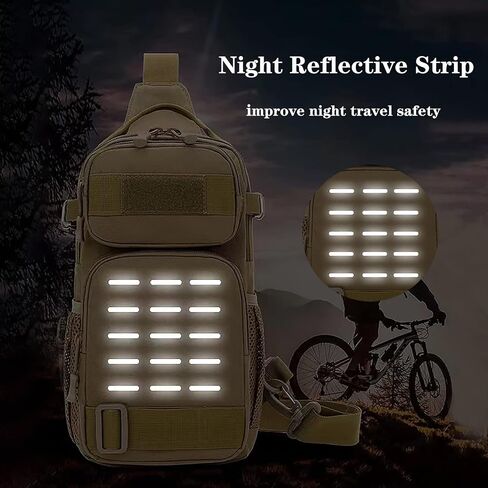 Ousawig Tactical Sling Bag Chest Sling Backpack Molle Shoulder Backpack Sling Pack for Men Traveling Hiking Walking（dark gray） in Saudi Arabia