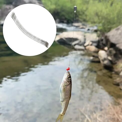 60 قطعة من أسلاك الصيد، خطافات صيد السمك، ترقية زعيم الفولاذ المقاوم للصدأ عالي القوة، خطافات صيد الأسماك الرائدة، خطافات صيد السمك لطعم الطعم أو خطافات الصيد هدية in Kuwait