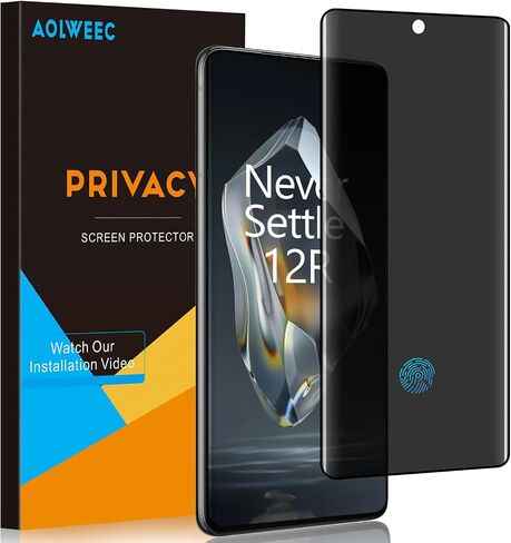 For OnePlus 12R Privacy Screen Protector, Anti-Spy Case Friendly 9H Hardness Tempered Glass Film for OnePlus 12R 5G, Anti-Scratch [Support Fingerprint Unlock] [NOT FOR OnePlus 12] in Saudi Arabia