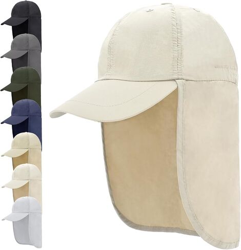EINSKEY Unisex Baseball Sun Cap with Neck Flap, Waterproof Packable Sport Hat for Golf Garden Safari Hiking Fishing Running in Kuwait