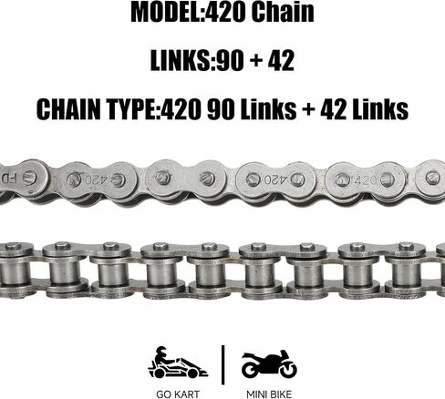 40/41/420 ضرس 40T سلسلة دراجة صغيرة 42 و 90 وصلات لكولمان BT200X CT200U CT200U-EX Baja TrailMaster Warrior Heat MB200 MB165 Predator 212cc 196cc 6.5hp 5.5hp Powersport أجزاء الدراجة الصغيرة in Kuwait