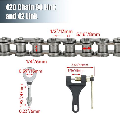 40/41/420 ضرس 40T سلسلة دراجة صغيرة 42 و 90 وصلات لكولمان BT200X CT200U CT200U-EX Baja TrailMaster Warrior Heat MB200 MB165 Predator 212cc 196cc 6.5hp 5.5hp Powersport أجزاء الدراجة الصغيرة in Kuwait