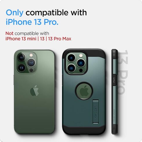 Spigen Tough Armor Designed for iPhone 13 Pro Case (2021) - Midnight Green in Saudi Arabia