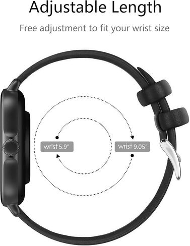 Leather Watch Bands Compatible with Mindrose H80 1.47 inch Smart Watch, Soft Genuine Leather Replacement Wristband for Mindrose H80 Fitness Trackers IP68 for Women Men in Saudi Arabia