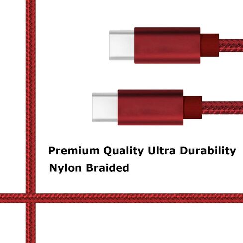 كابل ROFI USB C إلى USB C بطول 15 قدم، 60 وات توصيل طاقة طويل للغاية ومتين للغاية سلك شاحن من النوع C متوافق مع MacBook Pro/iPad Pro/Galaxy S20/Switch/Pixel/LG وشاحن USB C آخر (أسود) in Kuwait