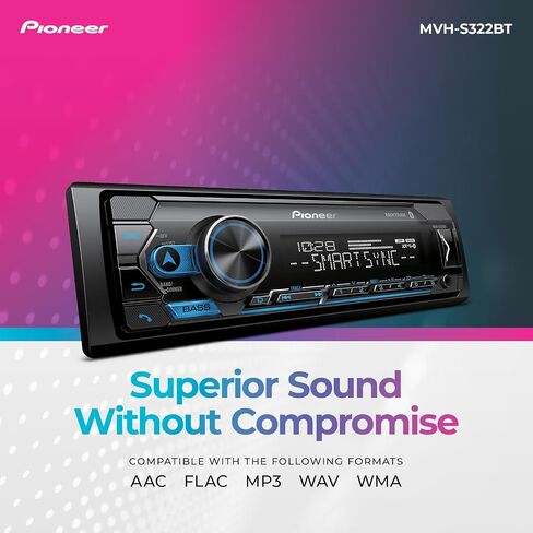 Pioneer MVH-S230BT Bluetooth Car Stereo with USB Inputs, Smartphone Connectivity, Hands-Free Calling in Saudi Arabia
