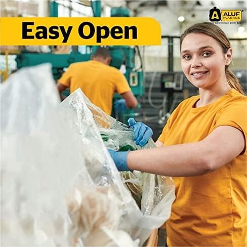 أكياس بولي بغطاء شفاف من Aluf Plastics 0.75 مل - 21 بوصة × 6 بوصة × 35 بوصة - عبوة من 200 كيس - للمعجنات والمخبوزات والبقالة in Kuwait