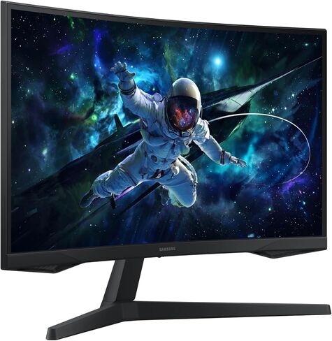 شاشة سامسونج أوديسي G55C مقاس 27 بوصة QHD 1000R منحنية للألعاب، 1 مللي ثانية (MPRT)، HDR10، 165 هرتز، AMD Radeon FreeSync، العناية بالعين، LS27CG552ENXZA، 2024 (متجدد)، أسود in Saudi Arabia