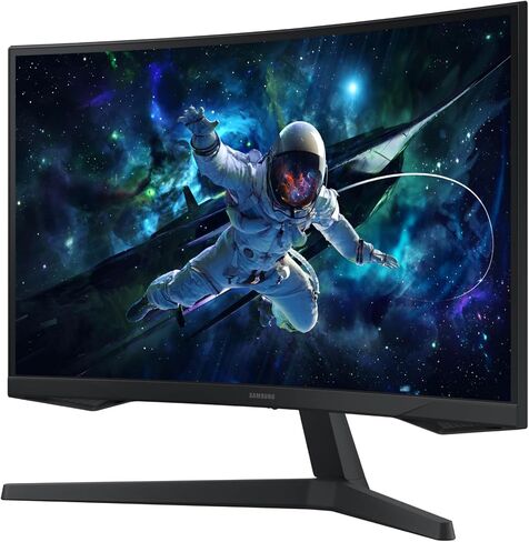 شاشة سامسونج أوديسي G55C مقاس 27 بوصة QHD 1000R منحنية للألعاب، 1 مللي ثانية (MPRT)، HDR10، 165 هرتز، AMD Radeon FreeSync، العناية بالعين، LS27CG552ENXZA، 2024 (متجدد)، أسود in Saudi Arabia