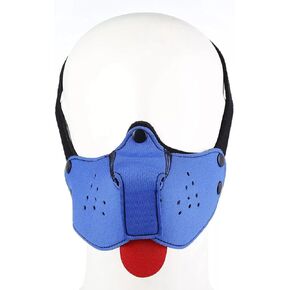 Puppy Dog Head Hood Mask Face Muzzle With Tongue Neoprene Breathable Kit Bondage Cosplay Party