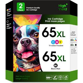 خرطوشة حبر بديلة 65XL لحزمة التحرير والسرد لخرطوشة الحبر HP 65xl خرطوشة حبر 65 XL عالية الإنتاجية للتعبير عن الصفحة الرئيسية 3721/3722/3723/3724/3752/3755/2622/2624/2625/2652 (حزمة التحرير والسرد باللون الأسود واللون) in Kuwait