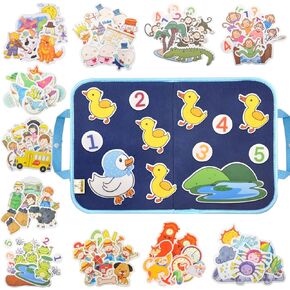 CHEFAN 12 Pack Felt/Flannel Board Story Pieces, PRECUT Felt Pieces for Preschool Toddlers, Three Little Pigs, Goldilocks and The Three Bears