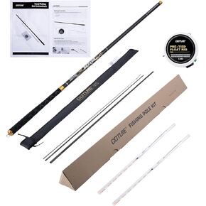 Goture Tenkara Fishing Rod Kit, Telescopic Portable Collapsible Bass Crappie Catfish Rod, 30T Carbon Fiber Inshore Stream Trout Pole, Seeker Series Fishing Pole 12 14.4 18 20.3 22.7 FT with Tip Set