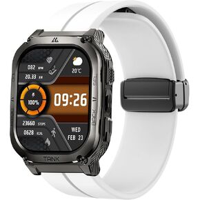 Compatible with AMAZTIM Smart Watch Bands, 22mm Silicone Replacement Wristbands Sport Strap with Metal Magnetic Buckle Compatible with AMAZTIM M2/M3/C20 Pro/T2, Compatible with KOSPET Tank M2/M3/M3 Ultra/T2/T3/T3 Ultra Smart Watch, Compatible with WalkerF