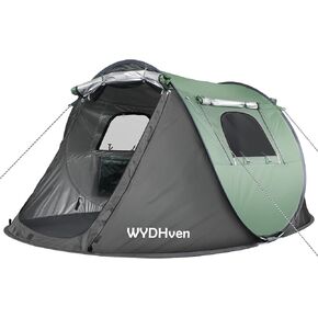 Pop Up Tents for Camping, 2/3/4 Person Camping Tent with Extra Storage, UV Protection Waterproof Tent Fully Taped Seams, 2 Doors Easy Pop Up Tent for Camping, Hiking and Traveling