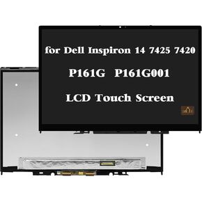 Screen Replacement for Dell Inspiron 14 7425 7420 2-in-1 P161G 14.0" WUXGA 1920x1200 IPS LCD Screen Touch Display Digitizer Assembly