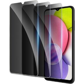 Privacy Screen Protector for Samsung Galaxy A03s/A23/A13, Shatterproof Tempered Glass Accessories, Anti Spy Tempered Glass Film, Case Friendly Ultra Resistant 9H Hardness Anti-Glare HD Black -3 Pack