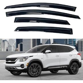 Window Visor Compatible with Kia Seltos 2021-2024, Rain Guard Tape-On Extra Durable Sun Wind Air Side Vent Window Deflector, 2021 2022 2023 2024