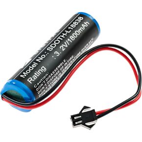 Synergy Digital Solar Battery, Compatible with Gama Sonic IFR18650 Solar, (LiFePO4, 3.2V, 1800mAh) Ultra High Capacity, Replacement for Gama Sonic GS32V06 Battery