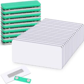 30 Packs Name Tag Blank Name Tags Magnetic Name Tag with Magnetic Backing Locker White Round Corners, 1.5 x 3 Inches Name Badges for Nurse Personalized Jacket Shirts Office School Supplies in Saudi Arabia