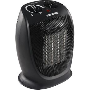 PELONIS PHTA1ABB Portable, 1500W/900W, Quiet Cooling & Heating Mode Space Heater for All Season, Tip Over & Overheat Protection,for Home, Office Personal Use, Black, 7 x 5.82 x 8.54 inches
