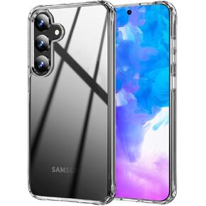 Designed for Samsung Galaxy S24 Ultra Case, Transparent Slim Shockproof Protective Cover Anti-Scratch Hard PC Back & Flexible Bumper Phone Case for Samsung S24 Ultra 6.8 inch, Clear
