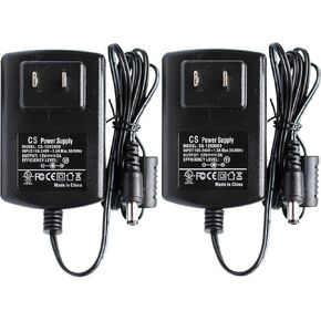 ANVISION 2-Pack AC to DC 12V 3A Power Supply Plug 5.5mm x 2.1mm for Led Light Strips, DVR CCTV Security Camera, Efficiency Level VI