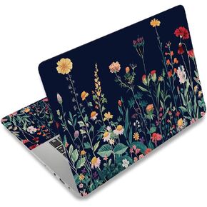PLIGREAT 3 Pcs Laptop Skin Stickers Vinyl Decals for PC Notebook Laptops Keyboard Cover Laptop Case Protector Films Decorative Laptop Sticker Waterproof Removable Green Plants Flowers Laptop Decals